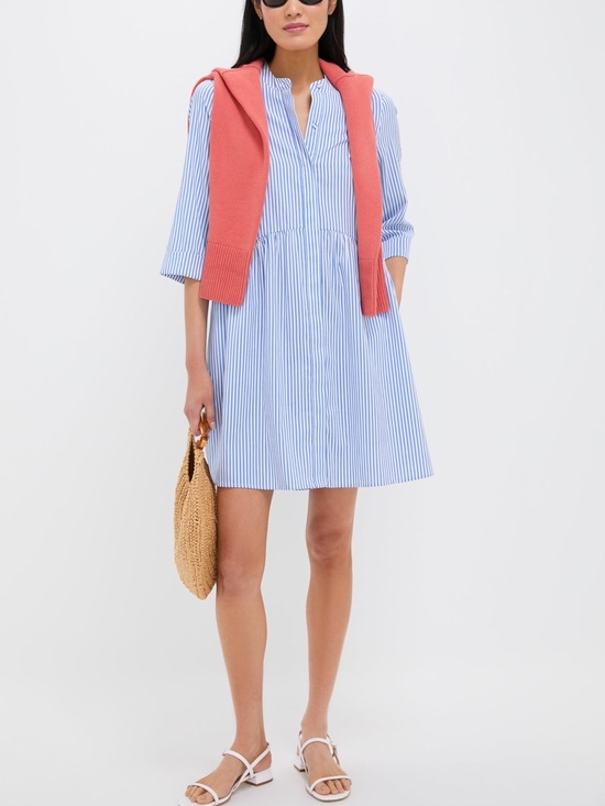 Tuckernuck Dresses & Skirts - TUCKERNUCK Blue Stripe Royal Shirt Dress Size Medium NWT